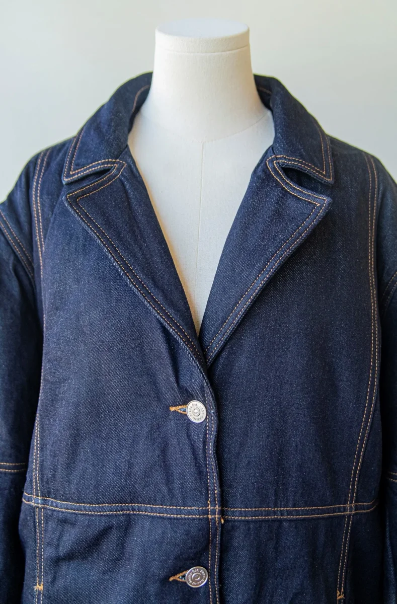450€ Ganni chaqueta cazadora vaquera denim oscuro Talla L-XL Nueva - Imagen 5