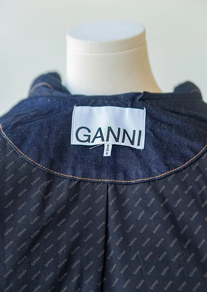 450€ Ganni chaqueta cazadora vaquera denim oscuro Talla L-XL Nueva - Imagen 9