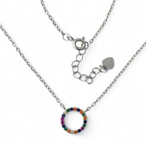 Gargantilla Plata Circonitas Colores Karma