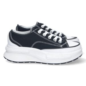 Zapatilla plataforma negra cordones