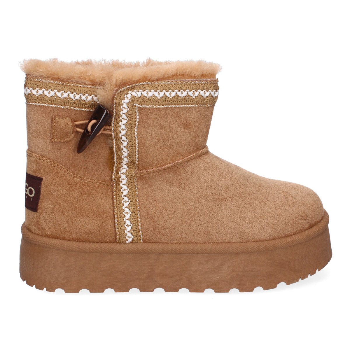 Botines étnicos camel de media pantorrilla - Imagen 3