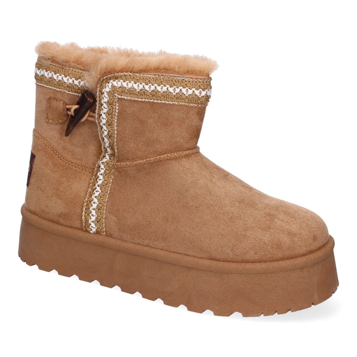 Botines étnicos camel de media pantorrilla - Imagen 4