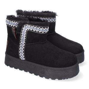 Botines étnicos geométricos negros