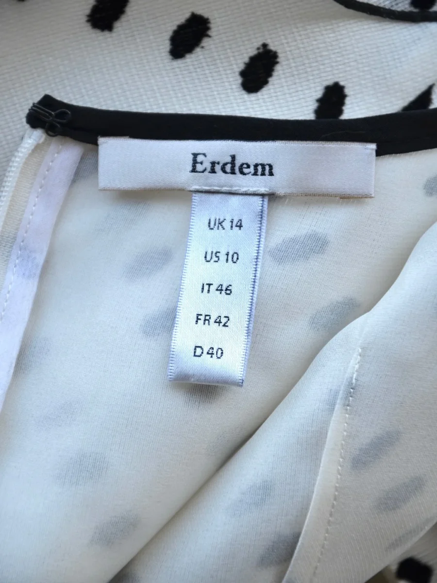 Erdem vestido mini estampado lunares Talla UK14 (XL) Nuevo - Imagen 9