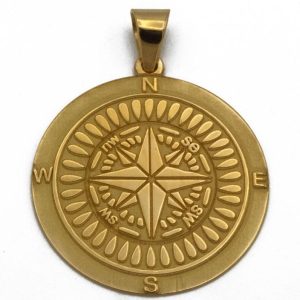 «NORTH» colgante Oro 18K brújula Handmade