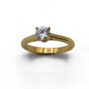 «WHITE SUNRISE» solitario Oro 18K artesanal