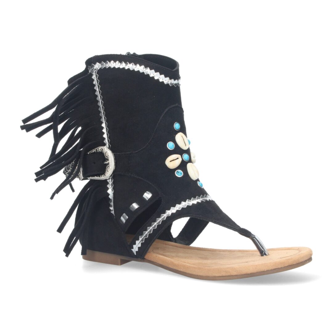 Botas negras con flecos y conchas - Imagen 4
