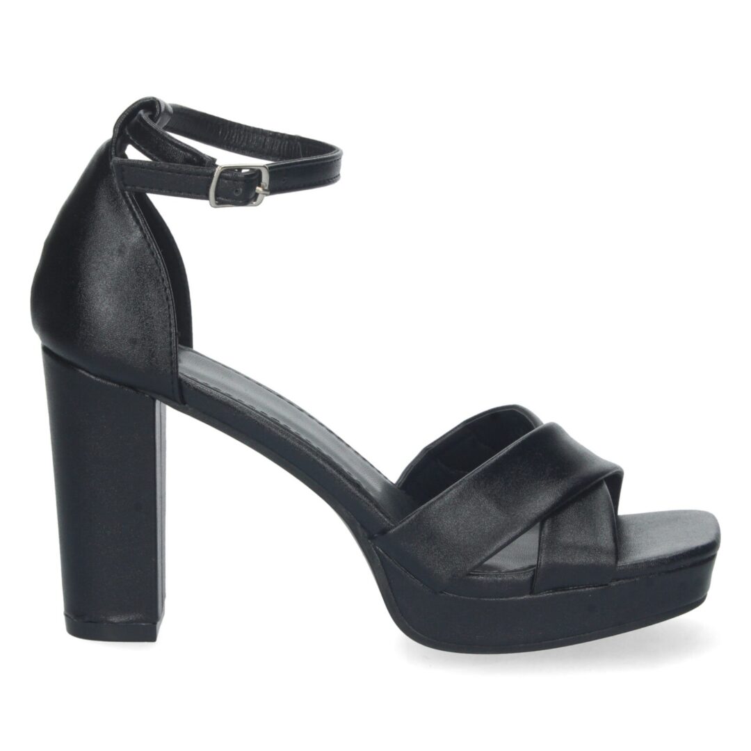Sandalias tacón cruzadas negras - Imagen 3