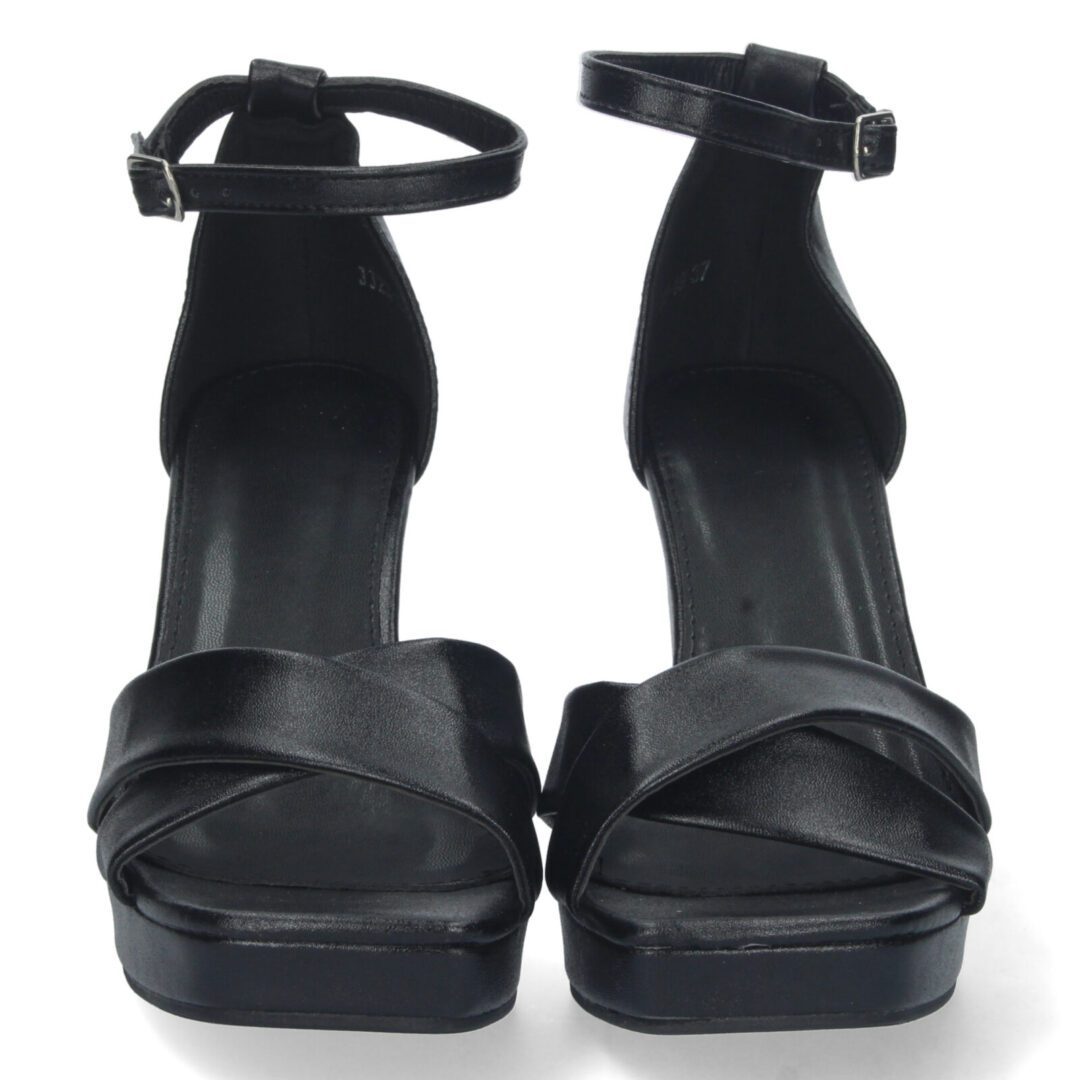 Sandalias tacón cruzadas negras - Imagen 4