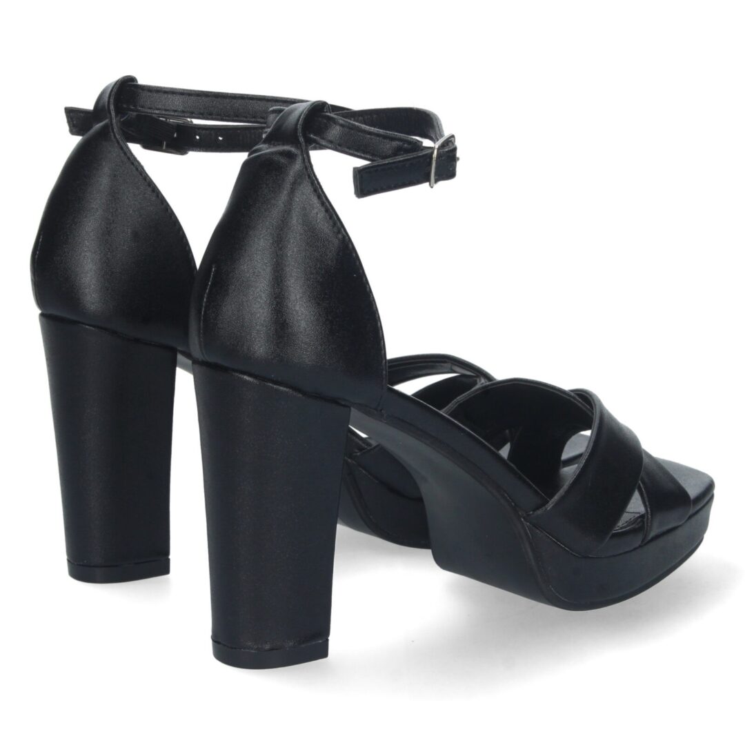 Sandalias tacón cruzadas negras - Imagen 5