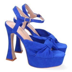Sandalias plataforma azules lazo cruzado