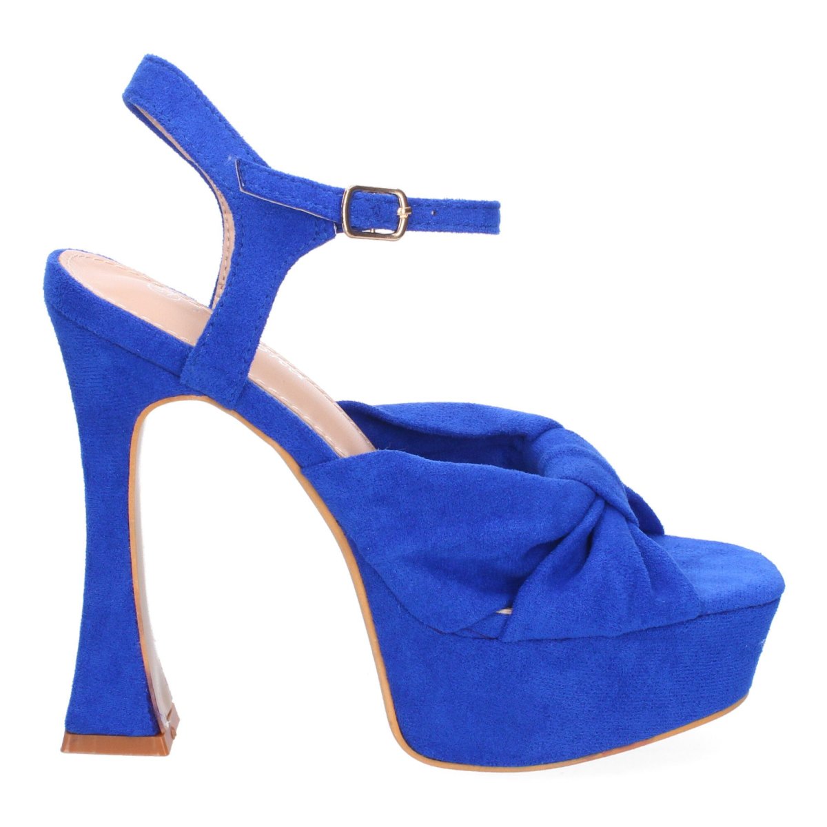 Sandalias plataforma azules lazo cruzado - Imagen 3