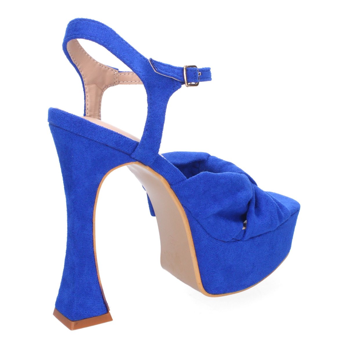 Sandalias plataforma azules lazo cruzado - Imagen 5