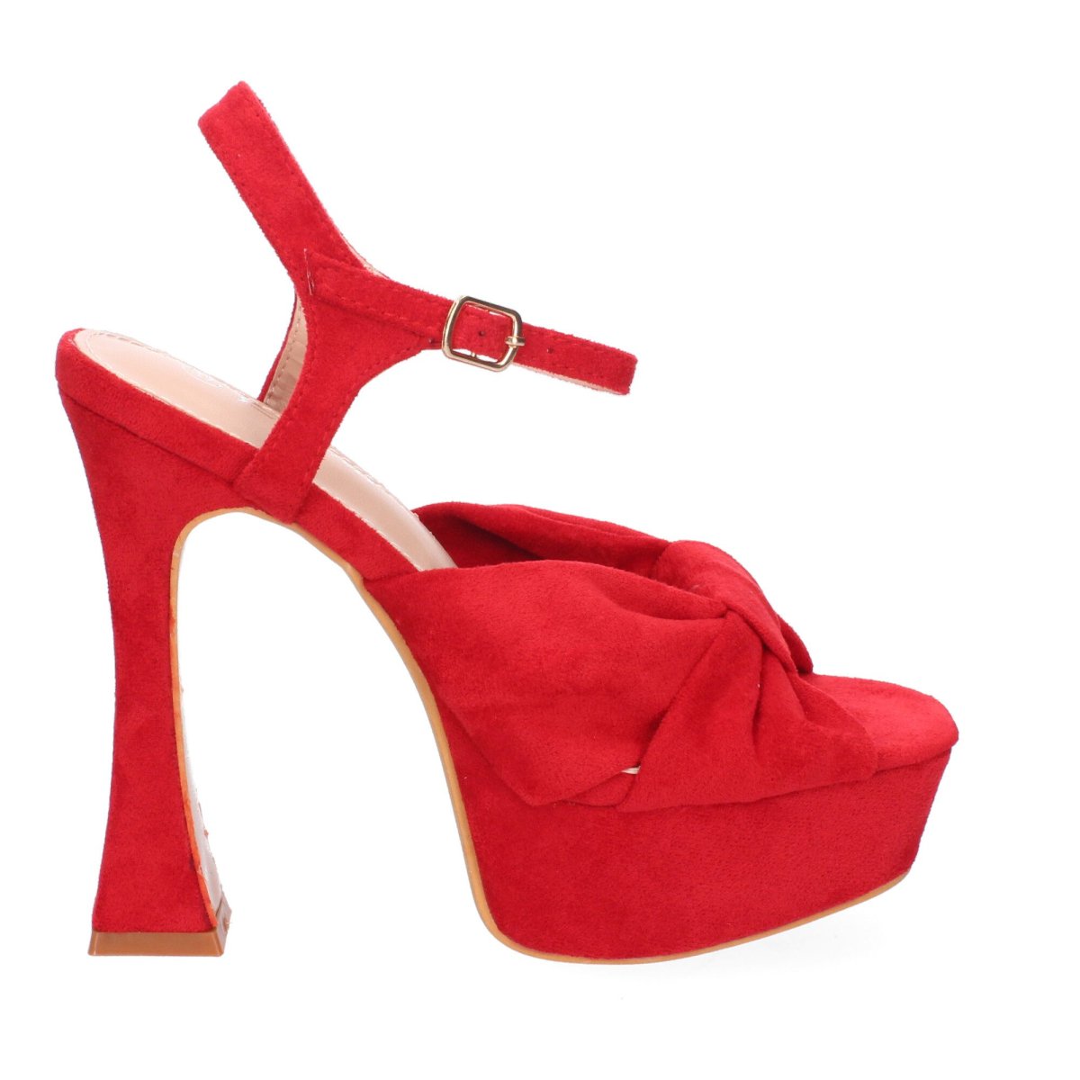 Sandalias de plataforma roja con lazo - Imagen 3