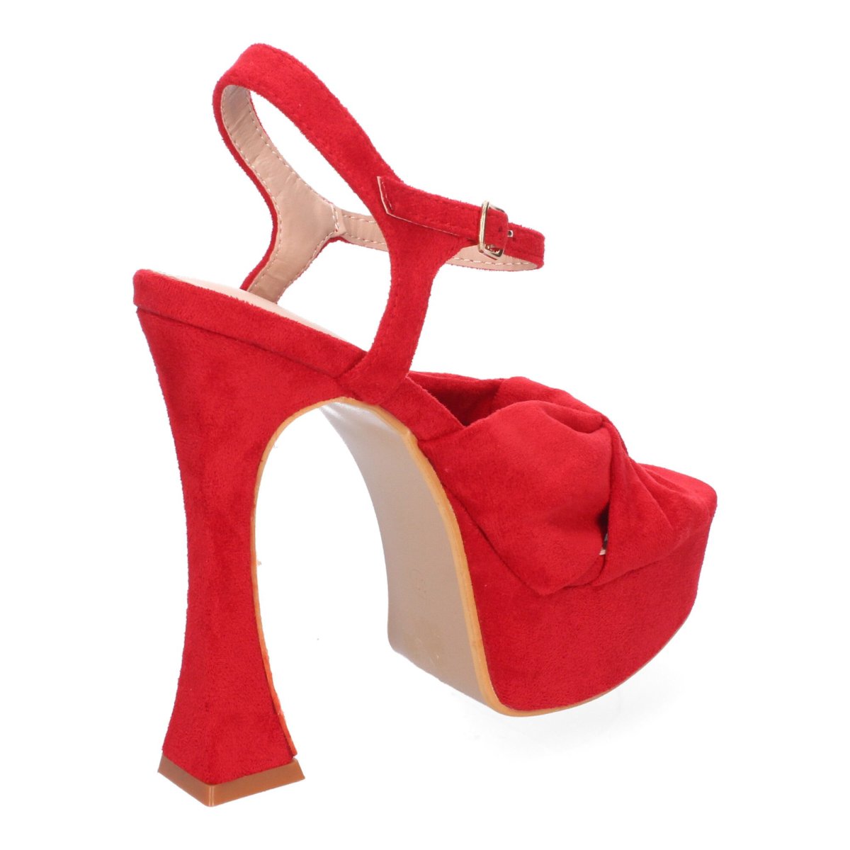Sandalias de plataforma roja con lazo - Imagen 4