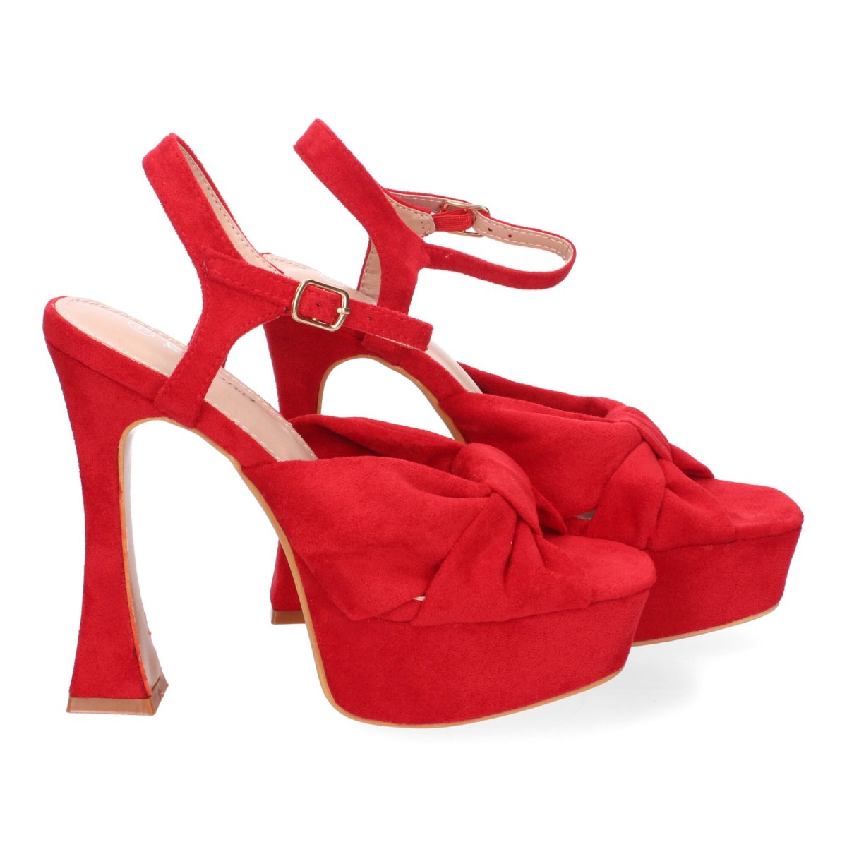Sandalias de plataforma roja con lazo - Imagen 5