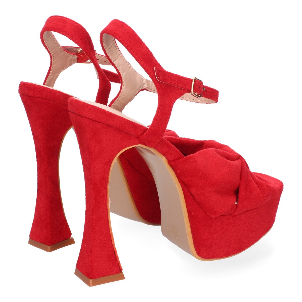 Sandalias de plataforma roja con lazo - Imagen 6