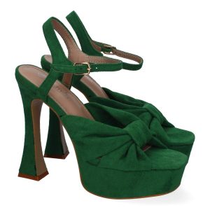 Sandalias plataforma lazo verde
