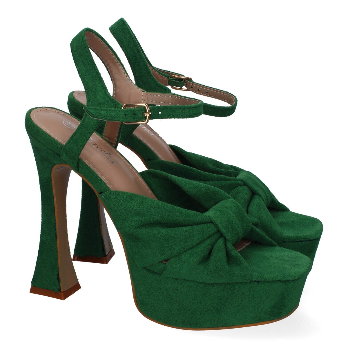 Sandalias plataforma lazo verde