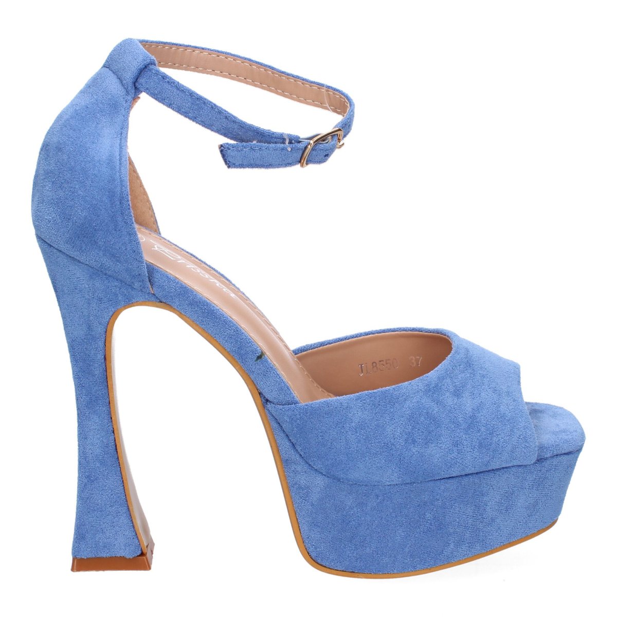 Sandalias plataforma azul hebilla tobillera - Imagen 3