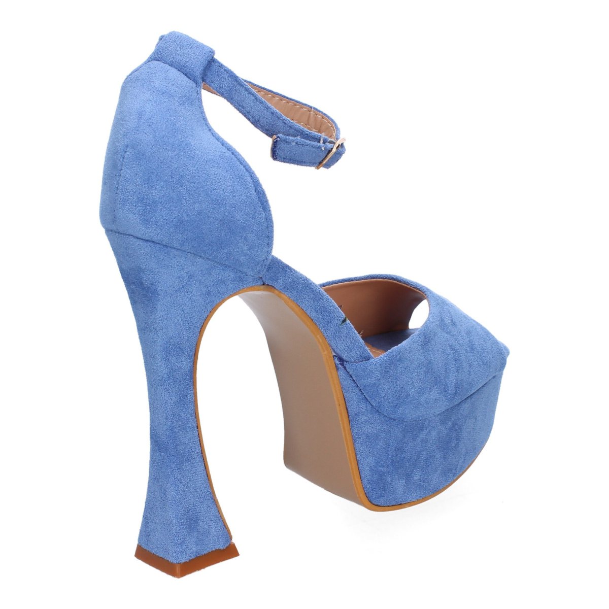 Sandalias plataforma azul hebilla tobillera - Imagen 5