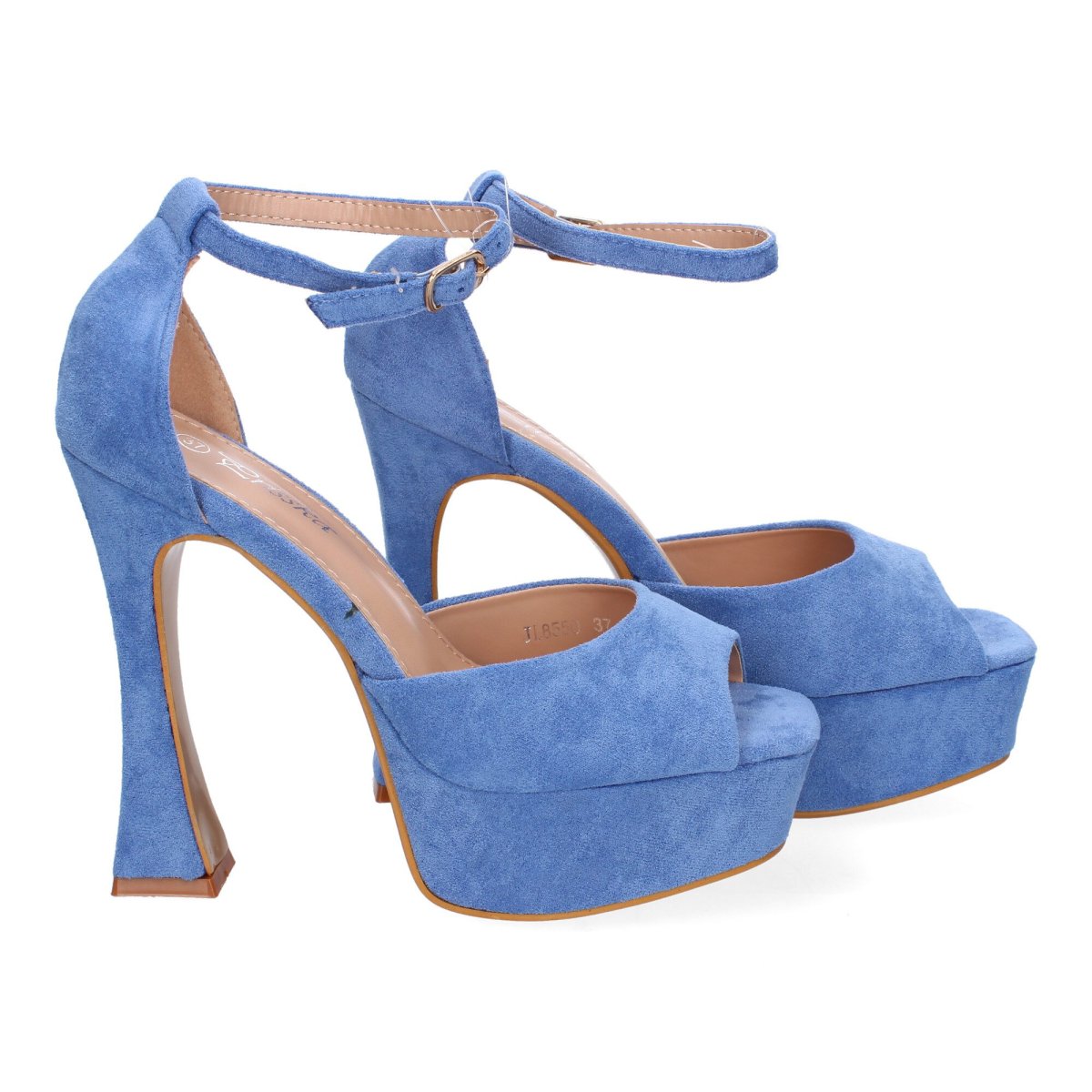 Sandalias plataforma azul hebilla tobillera - Imagen 6