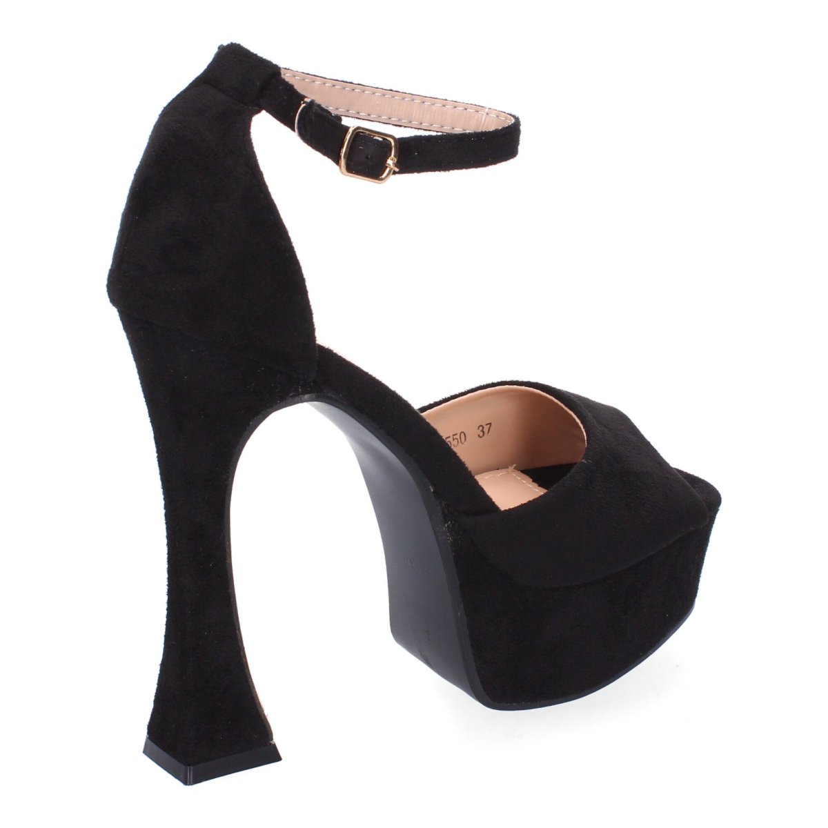 Sandalias plataforma negras hebilla dorada - Imagen 5