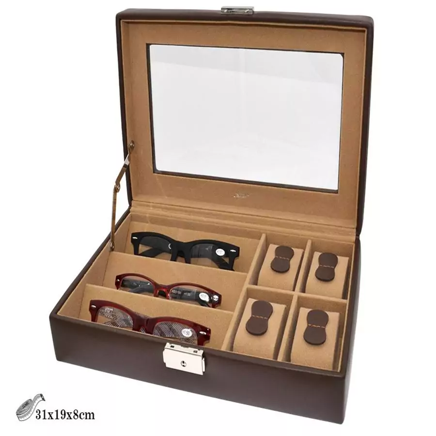 Joyero de caballero para 3 gafas y 4 relojes - Imagen 3