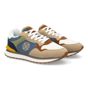 Zapatillas casuales multicolor azul con parches