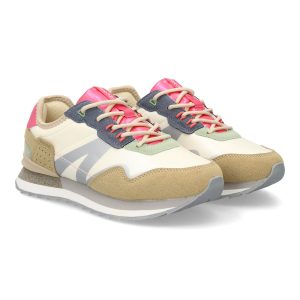 Zapatilla casual beige y rosa para mujer