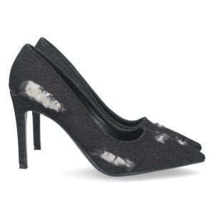 Zapatos tacón alto negro punta afilada
