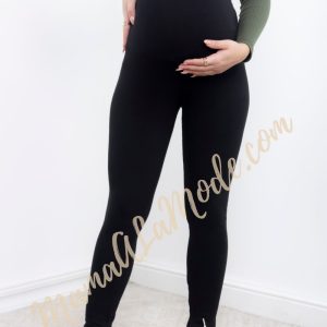 Leggings Materno Algodón AFRANELADO para INVIERNO Negro