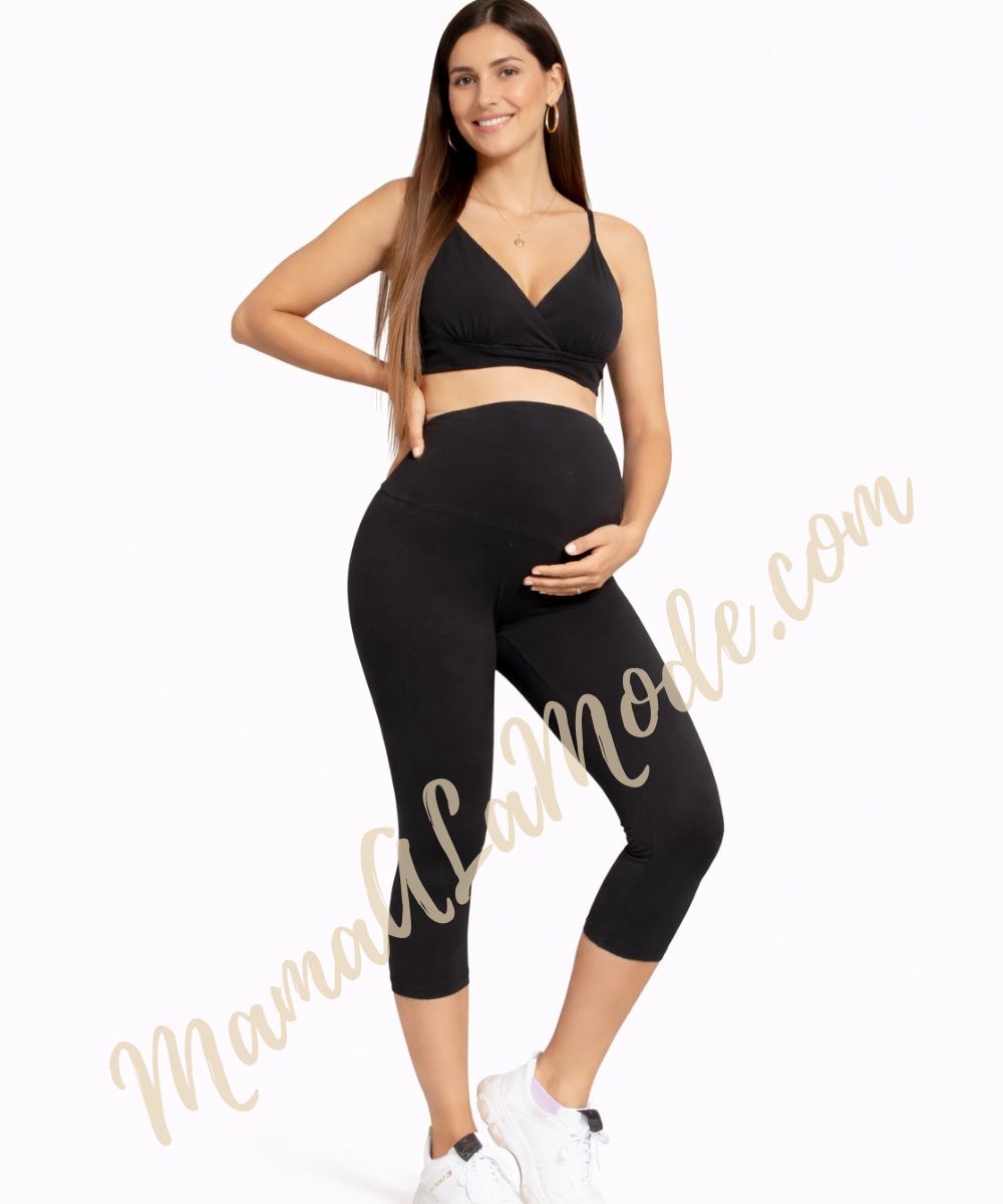 Leggings Materno Corto Tanya Algodón Stresh - Imagen 3