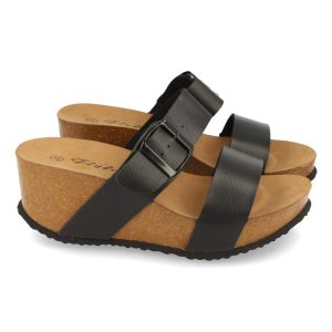 Sandalias Cuña Bio Negro