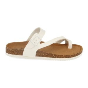 sandalias blancas cruzadas
