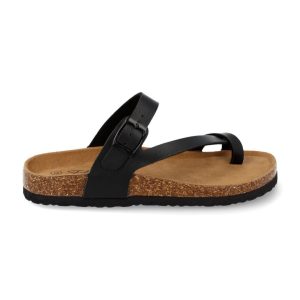 Sandalias anatómicas esclavas negras corcho