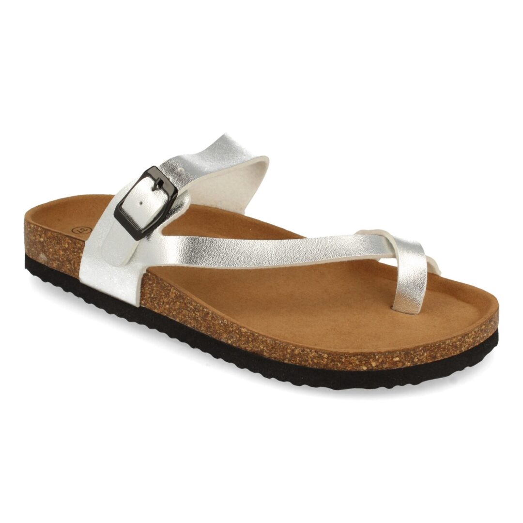 Sandalias anatómicas plateadas de corcho - Imagen 3