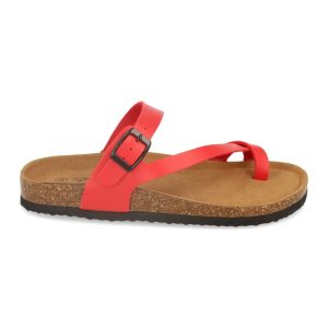 Sandalia esclava roja correa única