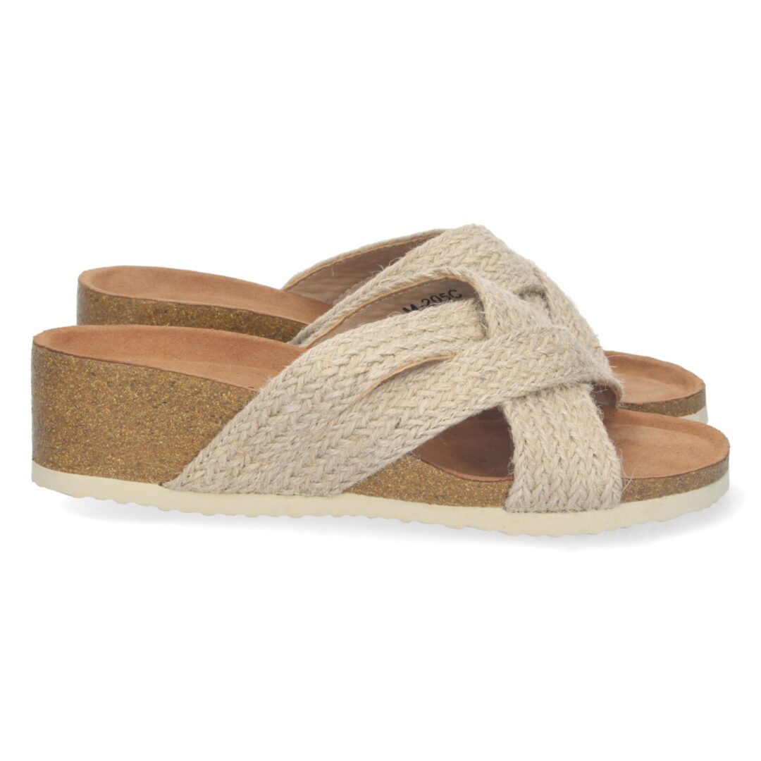 Sandalias beige cruzadas anatómicas de yute - Imagen 2