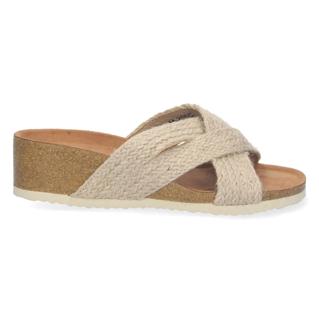 Sandalias beige cruzadas anatómicas de yute - Imagen 3