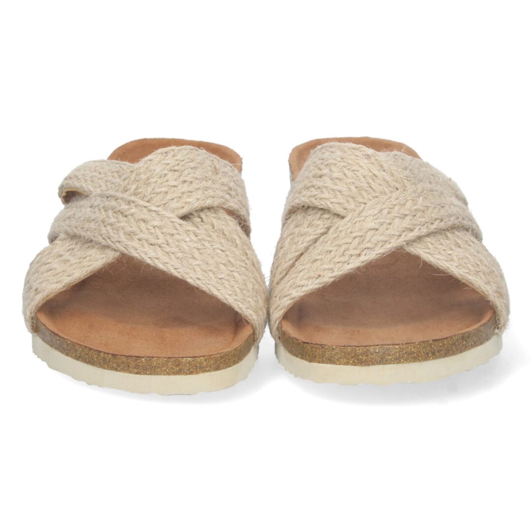 Sandalias beige cruzadas anatómicas de yute - Imagen 4