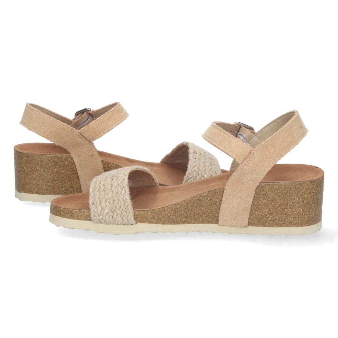Sandalias cuña anatómica beige hebilla bio - Imagen 6