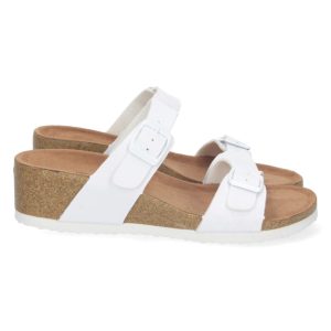 Sandalias blancas de cuña anatómica doble pala