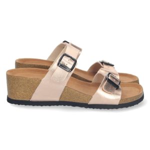 Sandalias Doradas Hebillas Anchas