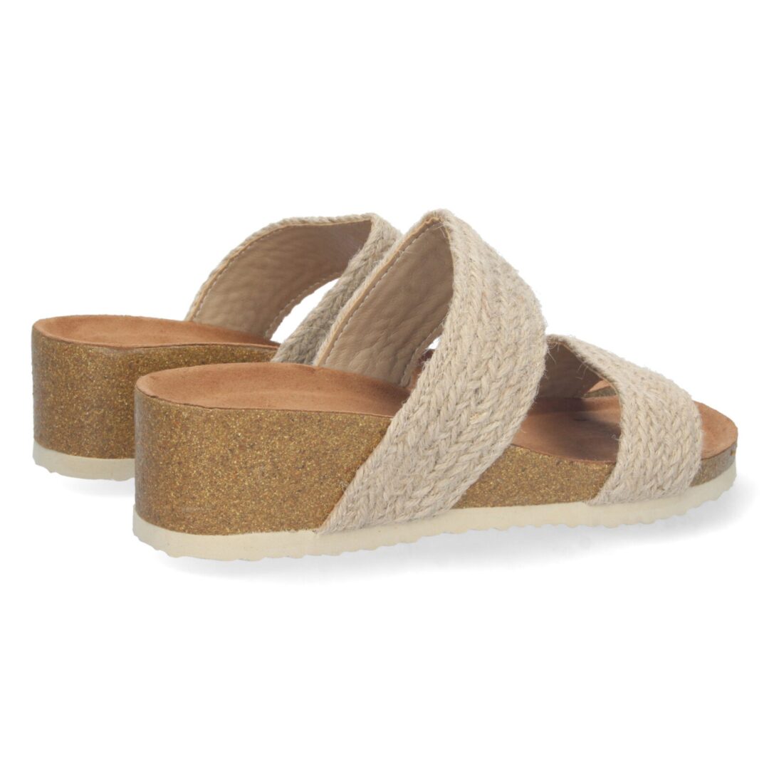 Sandalias cuña yute beige trenzada - Imagen 5
