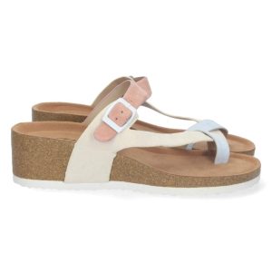 Sandalias rosa pálido cruzadas hebilla