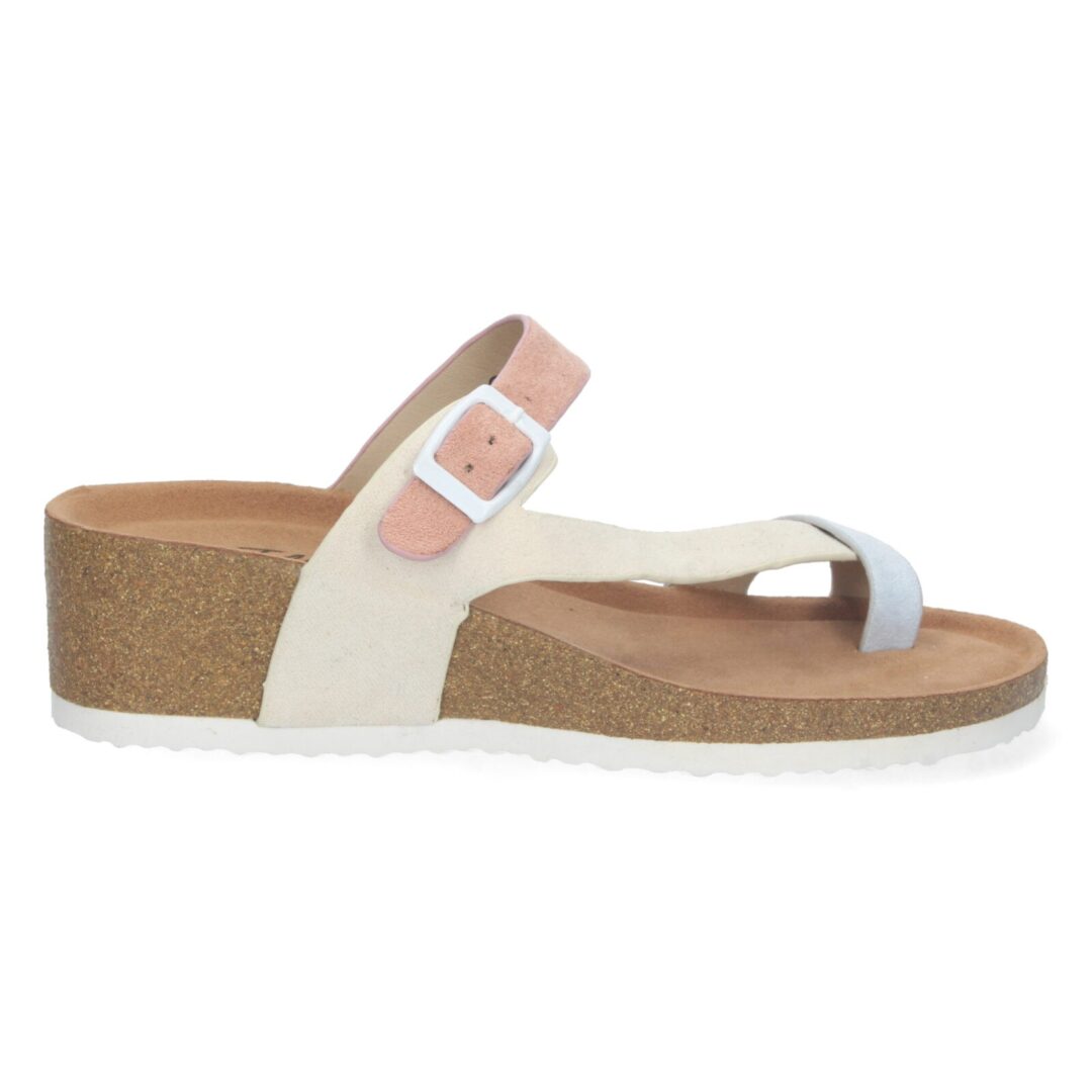 Sandalias rosa pálido cruzadas hebilla - Imagen 3