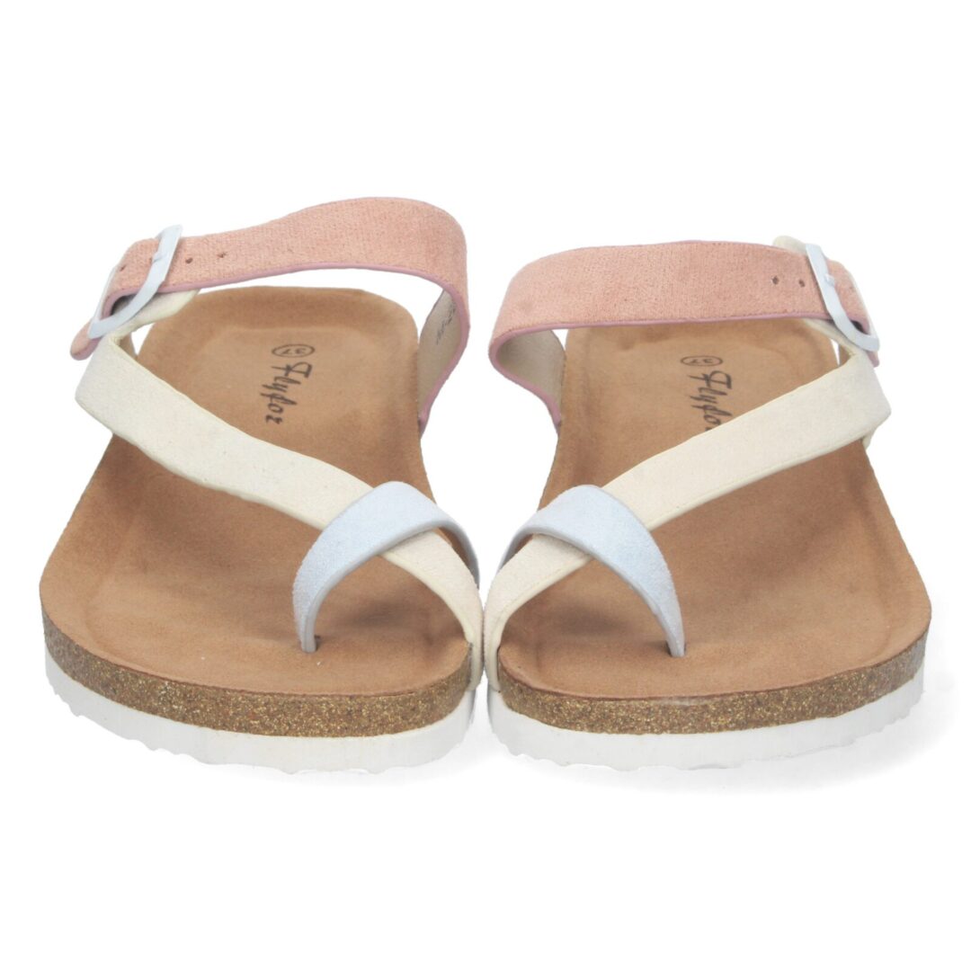 Sandalias rosa pálido cruzadas hebilla - Imagen 4