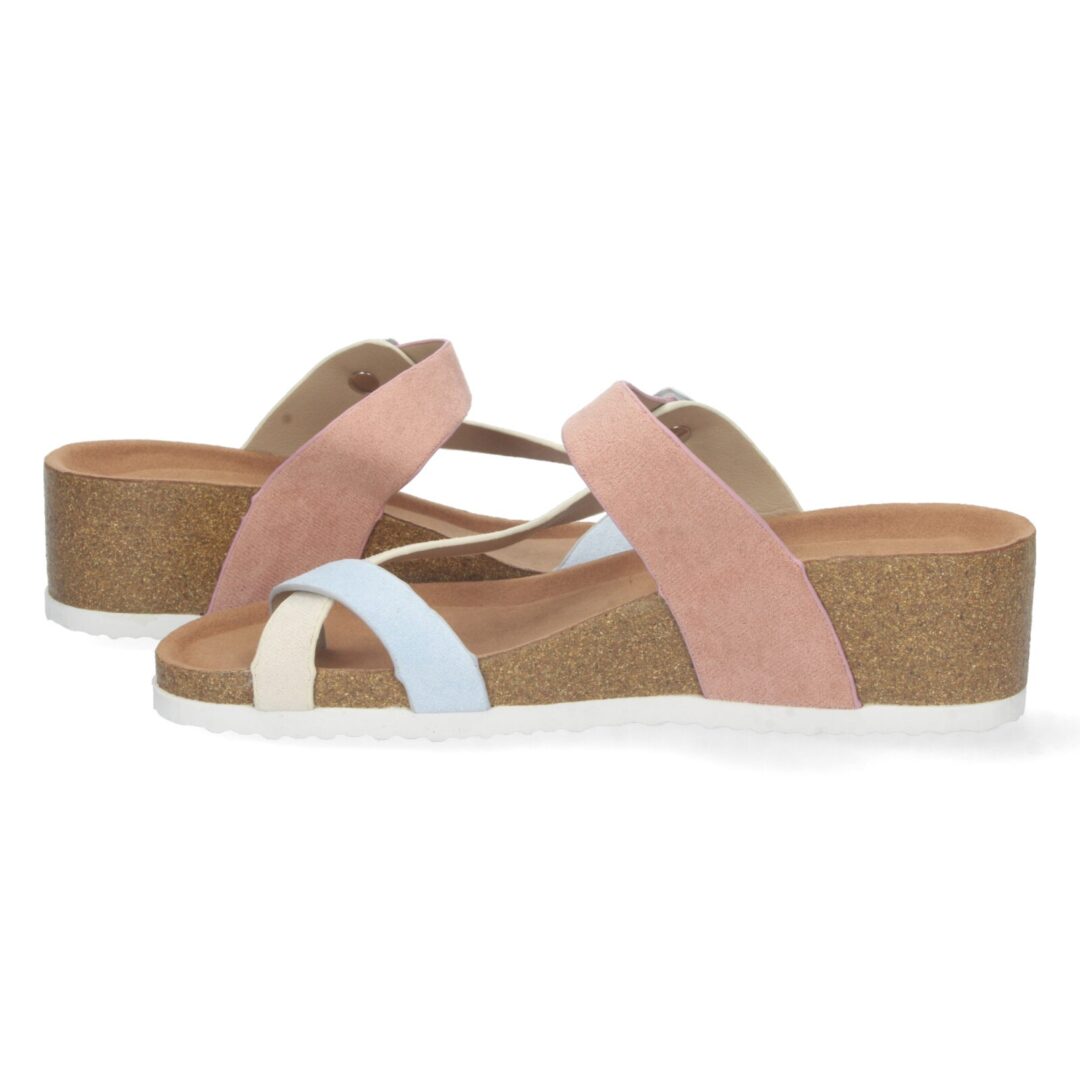 Sandalias rosa pálido cruzadas hebilla - Imagen 6