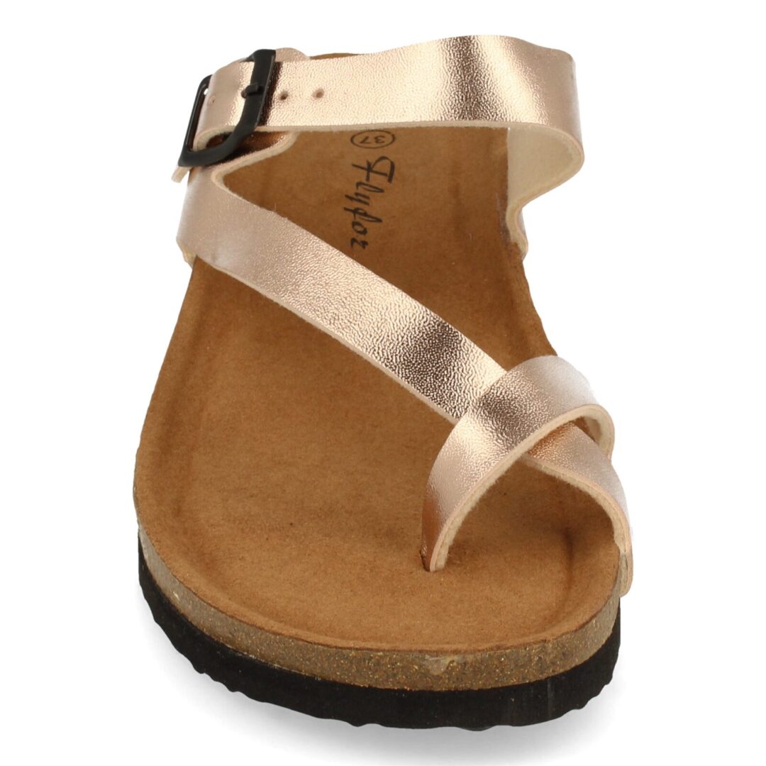 Chanclas cuña corcho hebilla negra - Imagen 4